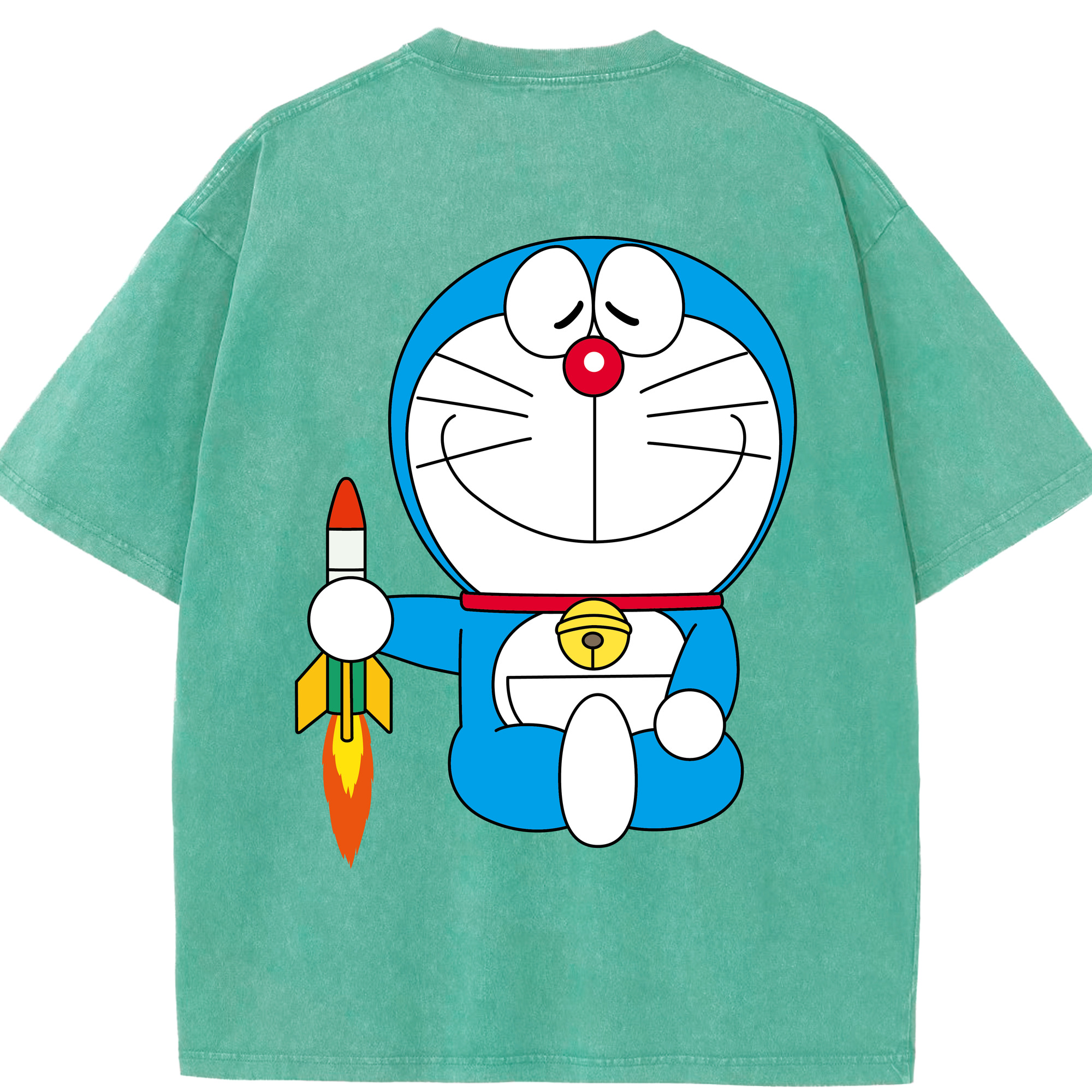 （画像用） ドラえもん Doraemon 綿100% ヴィンテージ風 半袖Tシャツ（背面プリント）